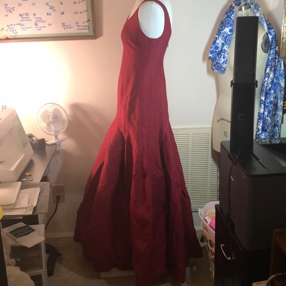 Halston Heritage Garnet Flared Gown. - Picture 3 of 8
